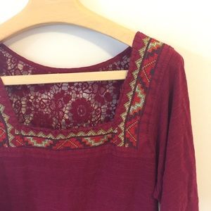 Lucky Brand Southwestern Embroidered Shirt